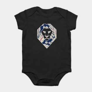 Tropical Pattern, Lion Head Shape, Floral Baby Bodysuit